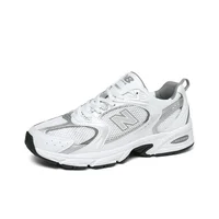 New Balance NB 530 Mesh, Chaussures de course basses respirantes en cuir synthétique unisexe argent blanc MR530AD 4