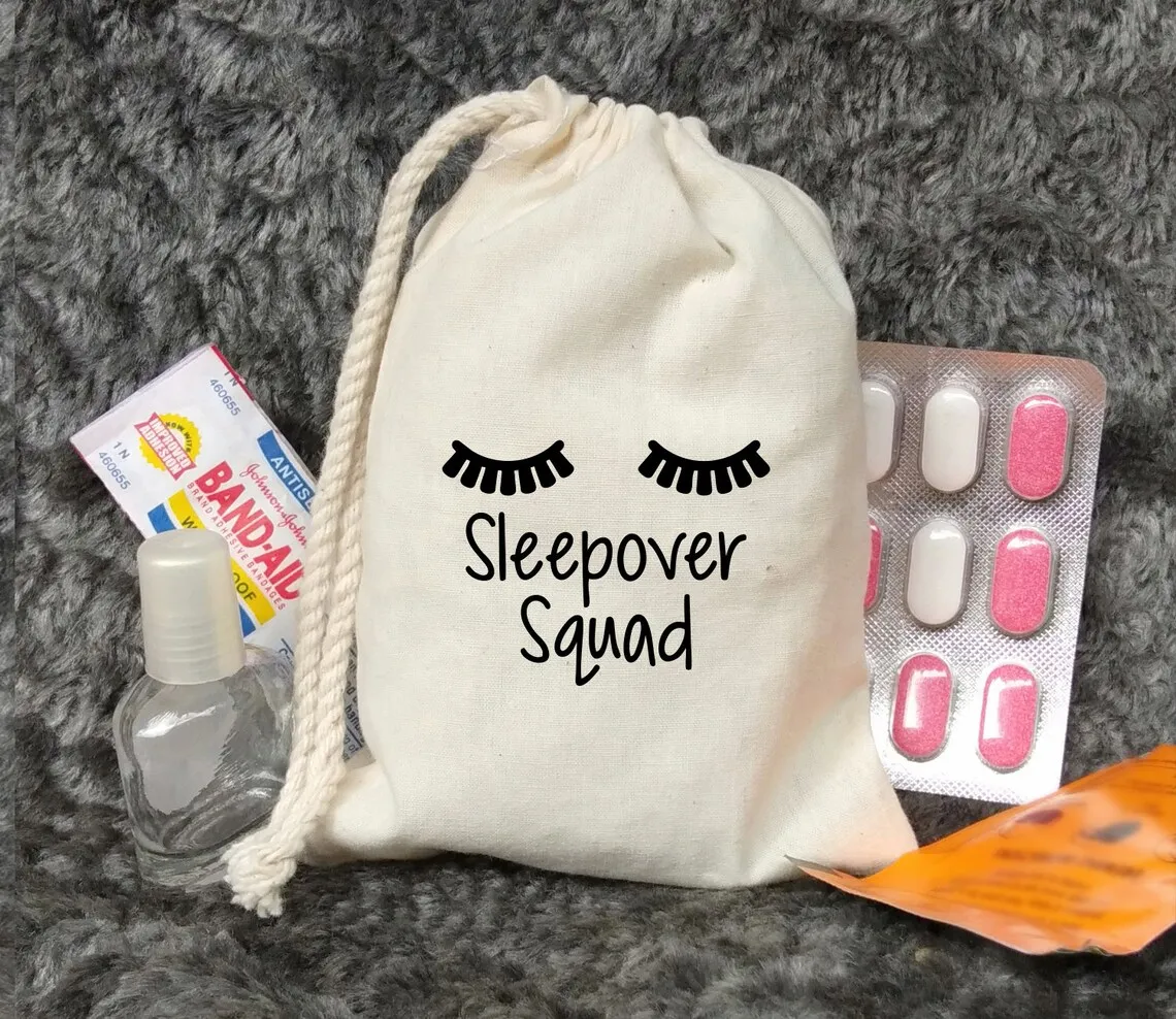 20 Pcs Sleepover squad Slumber Party favor bag kit Girls party favors Birthday Sleepover Birthday party Slumber party favors