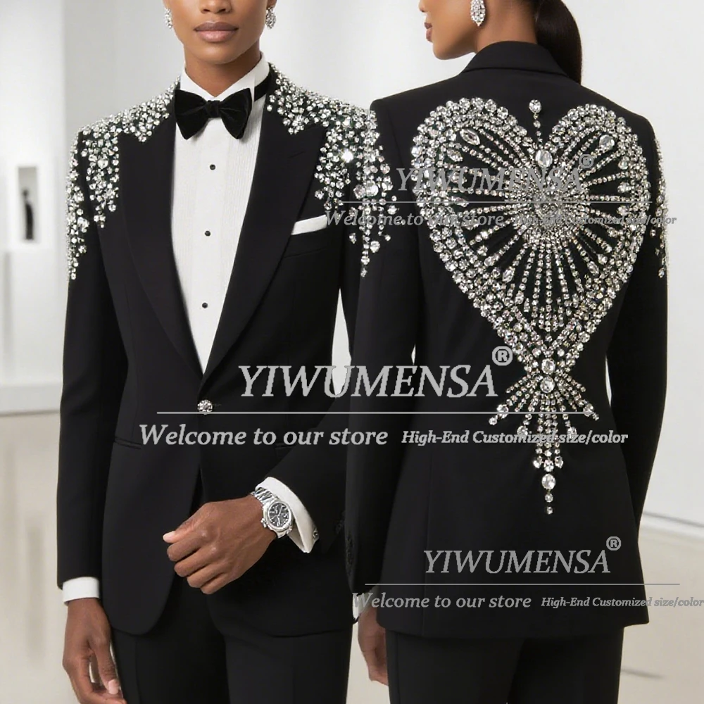 

Luxury Jewelry Stones Mother Of The Bride Dress 2 Pieces Sets Single Breasted Blazers Customized костюм женский