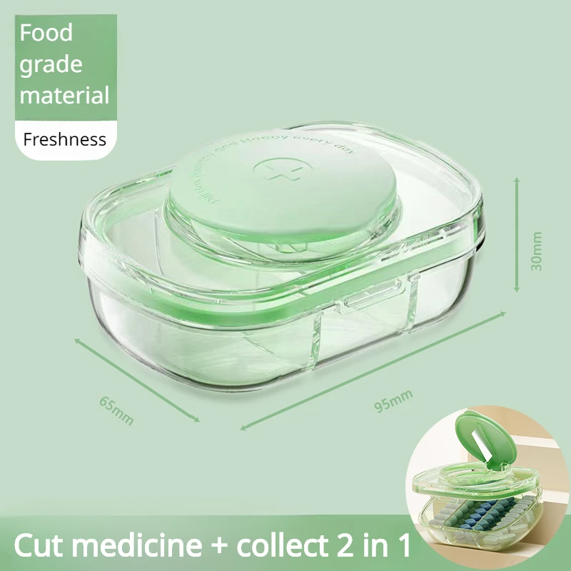 

Scrub Portable Pill Cutter Separator Medicine Storage Box Waterproof Home Medicine Box Travel Pill Dispenser Pressure Resistant