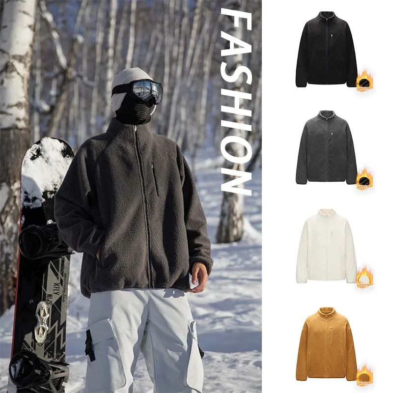 

Зимнее мужское теплое пальто, легкие топы на молнии, женские спортивные топы на открытом воздухе, катание на лыжах, ветрозащитная вулканская ткань, антистатическое повседневное пальто