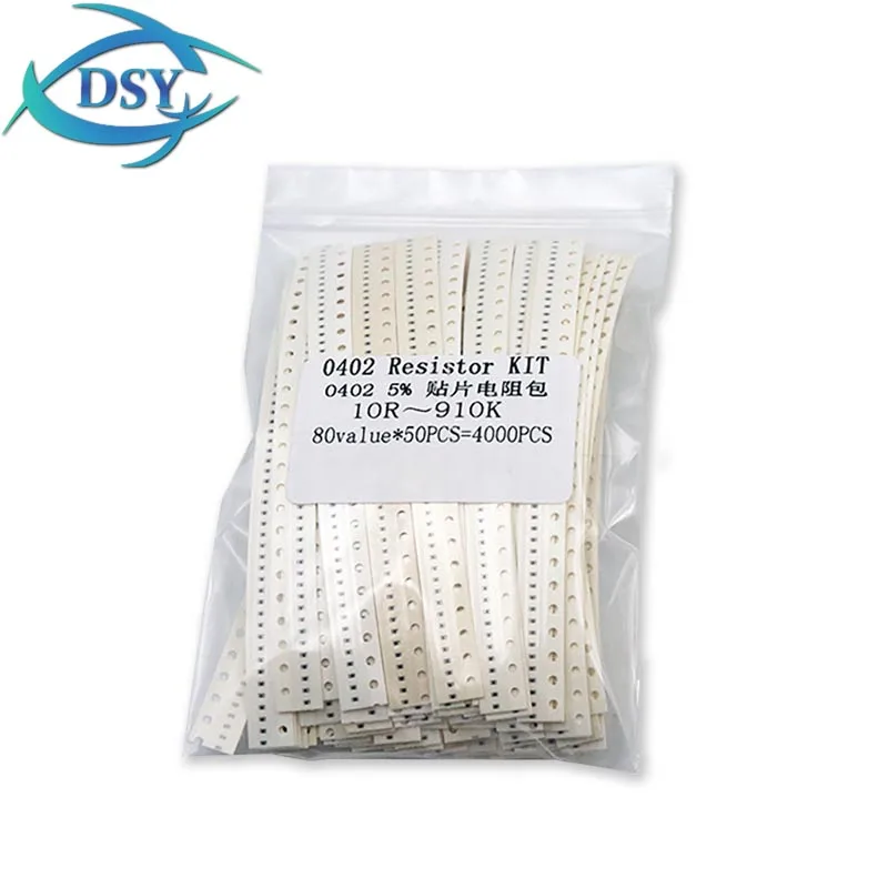 4000PCS 2000PCS 0402 0603 0805 1206 1210 ตัวต้านทาน SMD ชุด 1% 5% 10R 100R 220R 330 470R 10K 100K 80 ค่าความต้านทานตัวอย่าง Pack
