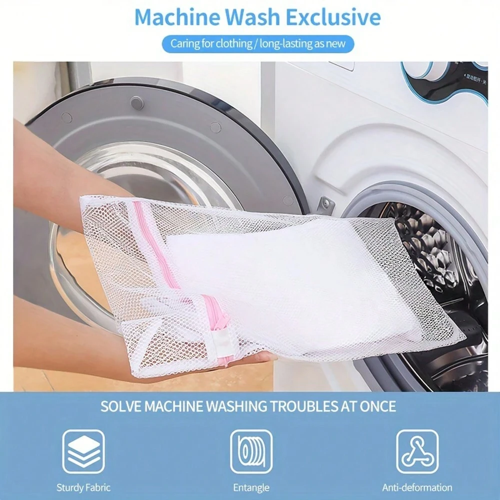 Washing machine laundry bag, zipper style delicate clothing washing bag, clothing protection bag, underwear bag, travel essential storage bag, suitable for family and travel use, is a must-have item for university dormitories - Detail 1