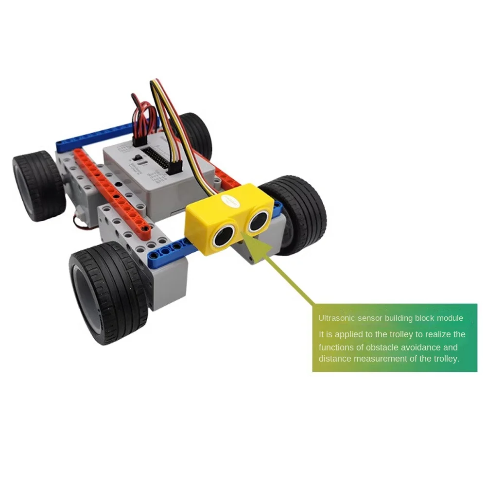 Building Block Ultrasonic Sensor SR04 Obstacle Avoidance Distance Measurement Module XH2.54 4Pin Compatible with legoeds Program