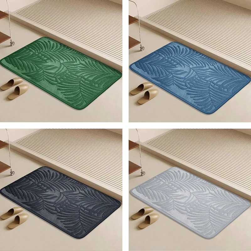 Xiaomi Leaves Bath Mat, Absorbent Memory Foam, Embossed Velvet Carpet, Bathroom Toilet Non-Slip Mat, Quick Dry Bathtub Floor Mat