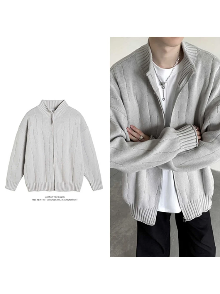 

Открытый кардиган в американском стиле ретро, мужской вязаный свитер, верхняя одежда, весенне-осенний свободный ленивый свитер премиум-класса Cleanfit