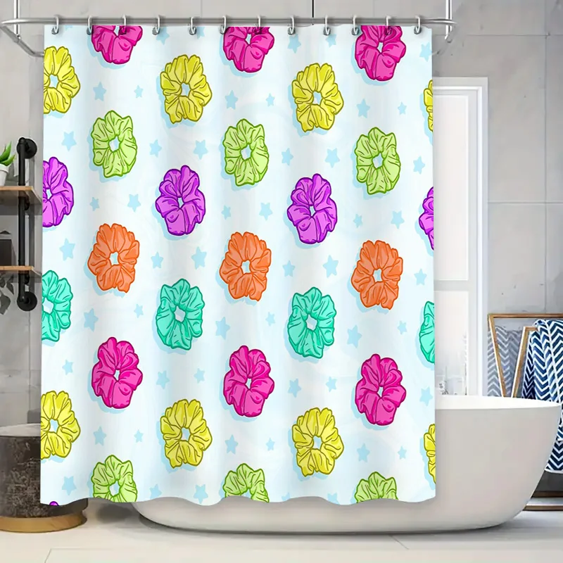 

Занавеска для душа с цветочным принтом, тропические цветы, водонепроницаемый декор для ванной комнаты, винтажная тканевая подкладка с рисунком для дома