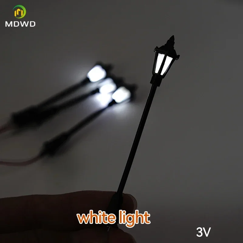 5PCS 6.7 ซม.รุ่นรถไฟ LED โคมไฟ Garden Street Light HO Scale 1:87 สําหรับ Diorama รูปแบบอาคาร