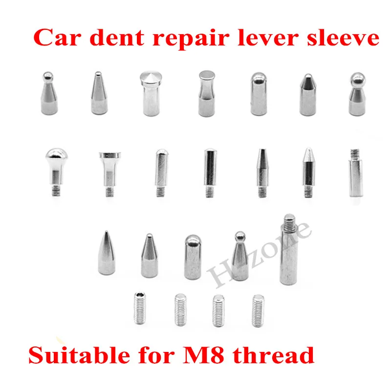 Car bump repair crowbar metal head replacement head no trace repair tool sheet metal spray paint shaping tool for M8 thread