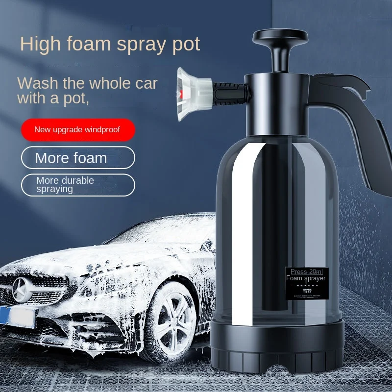2L Hand Pump Foam Sprayer Snow Foam Gun Nozzle With Pressure Relief Valve Car Wash Spray Bottle Window Cleaning Tools