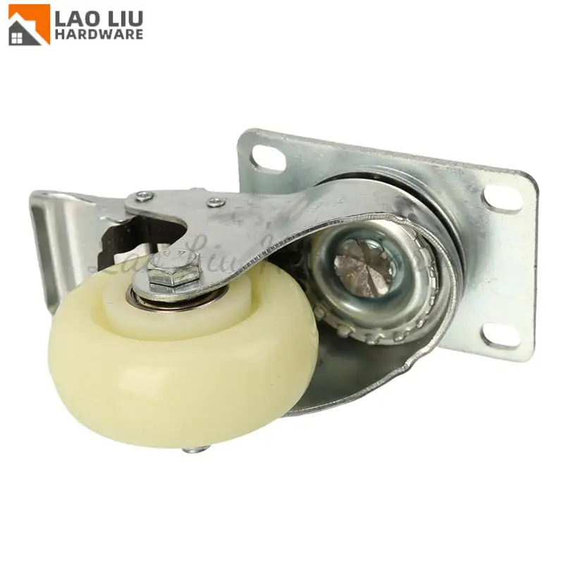 

3-Inch Universal White Brake Nylon Caster – Wheel Suitable for Trolleys, Furniture & Display Cabinets