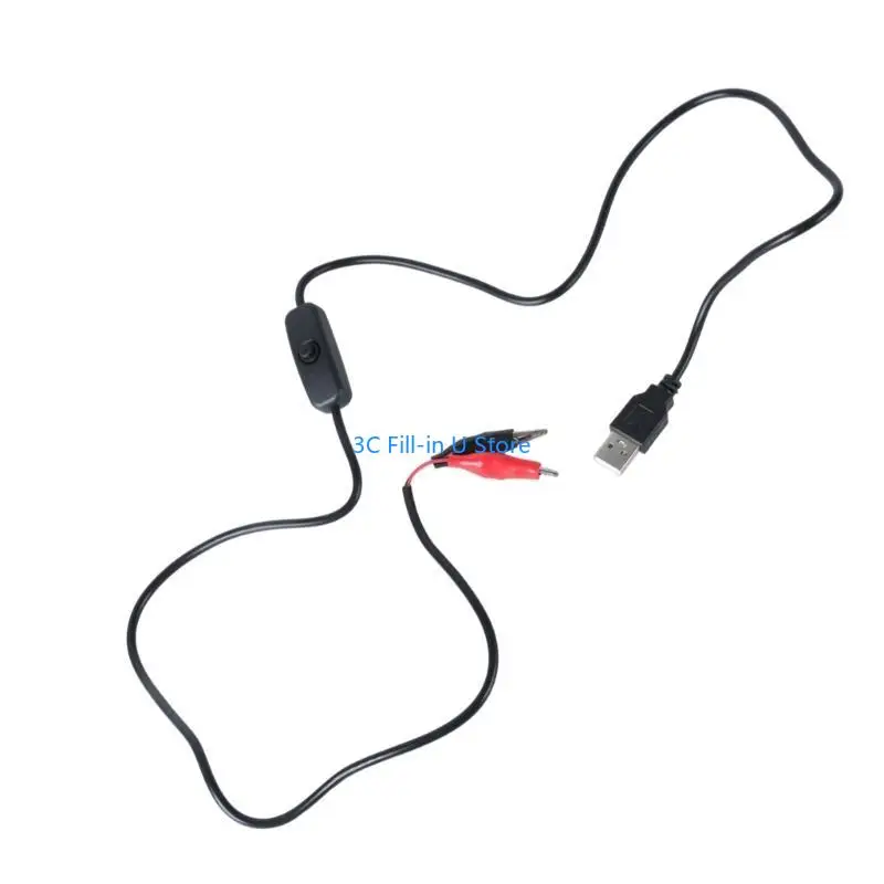 G8TA USB Male Connector to Clip Cable, 100cm Clamp Cord to USB 5V Power Supply Adapter Wire for 5V Toy Router