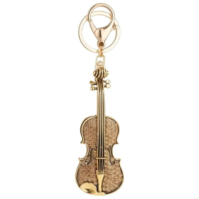 91AF Modischer, wunderschöner, handgefertigter Violin-Schlüsselanhänger für Musikfans