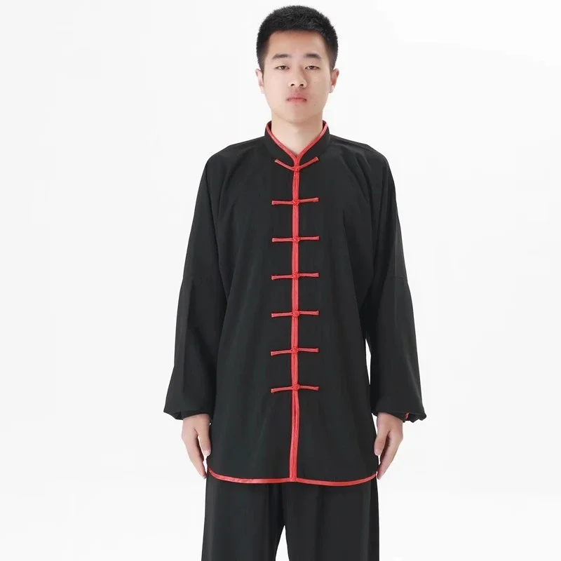 Neue Herren-Kung-Fu-Uniform im traditionellen chinesischen Stil, langärmelig, Wushu-Tai-Chi-Anzug, weiche, atmungsaktive Kampfsportbekleidung für das Training. – Detail 15