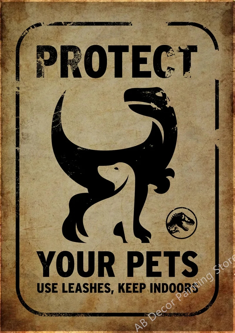 Dinosaur Spotted Here Retro Poster Dinosaurs Danger Warning Sign Prints Vintage Aesthetic Home Room Cafe Art Wall Decor Painting