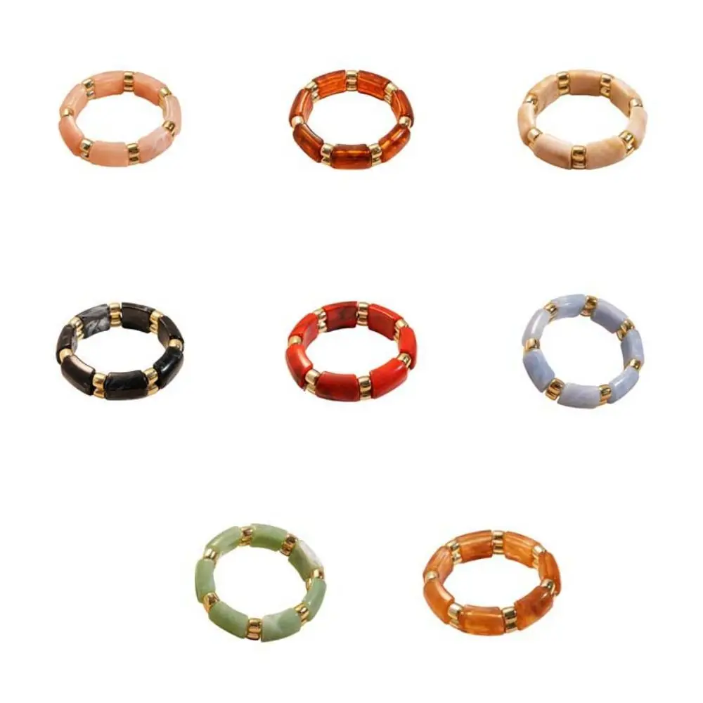 مزاجه واسعة الاكريليك الإسورة هندسية البوهيمي واسعة أساور مكتنزة أوروبا النمط الأمريكي مبالغ فيها الرجعية خاتم اليد هدية #5