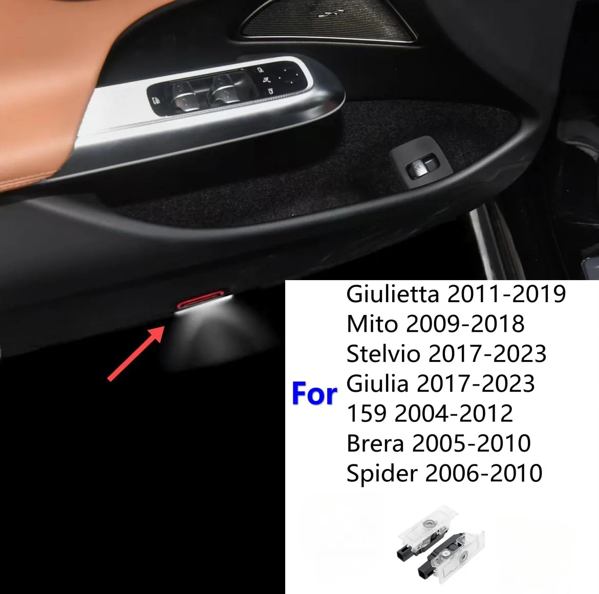

2Pcs For Alfa Romeo Accessories Giulietta 2011 - 2019 Stelvio Giulia 2017 - 2023 2021 Car Led Door Projector Lamp Welcome Light