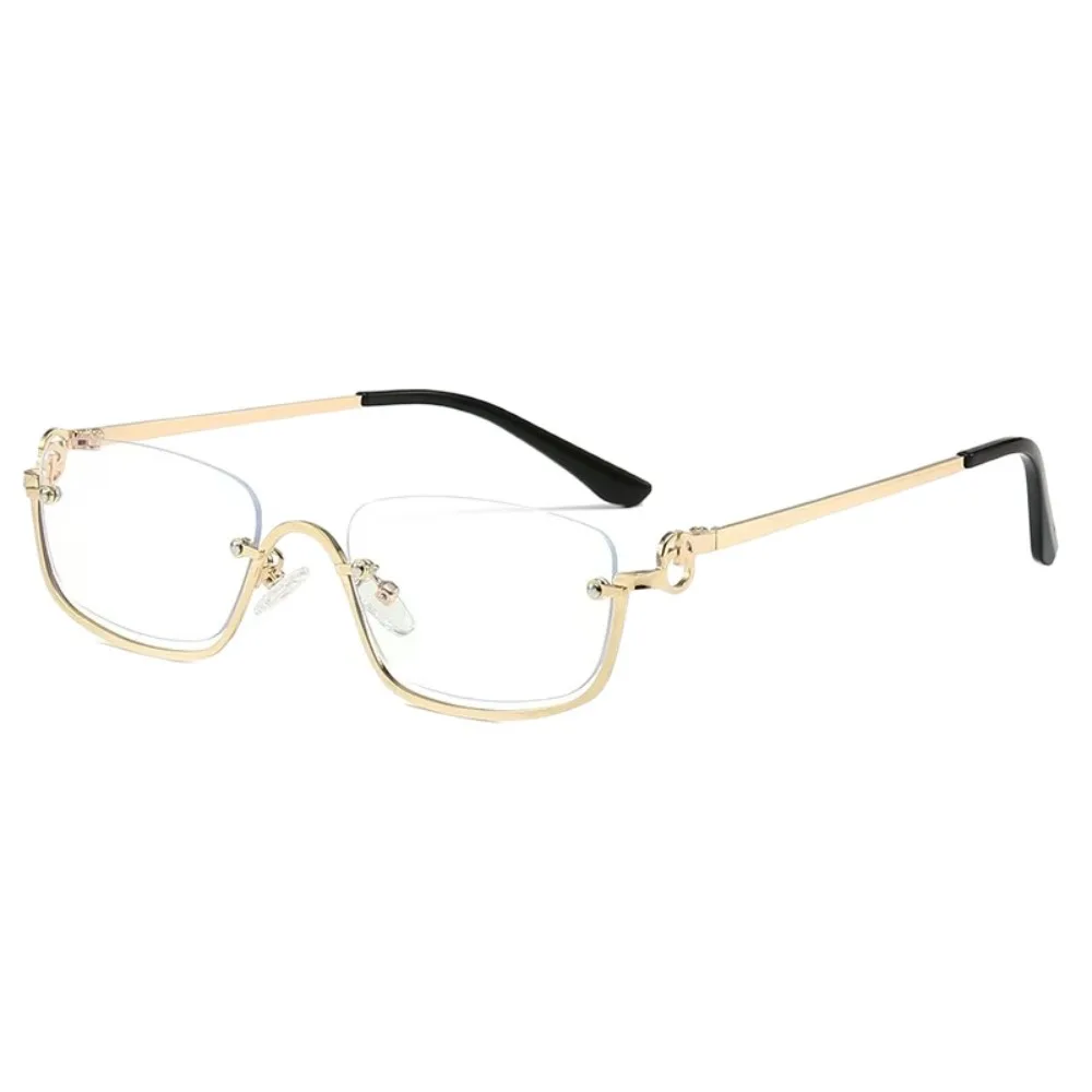

Metal Half Frame Square Sunglasses Narrow Small Sun Glasses Hip Hop UV Resistant Cycling Glass Shades Eyewear Photography