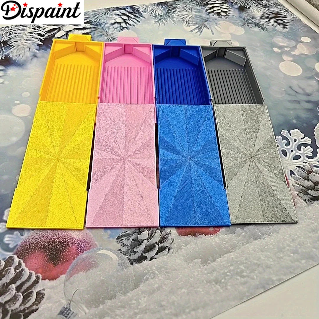 Dispaint – plateau de peinture diamant 3D, boîte de rangement à couvercle coulissant, accessoires de perceuse à pointe de broderie 5D, plaque de bouchon en forme de T pour perles d'outils