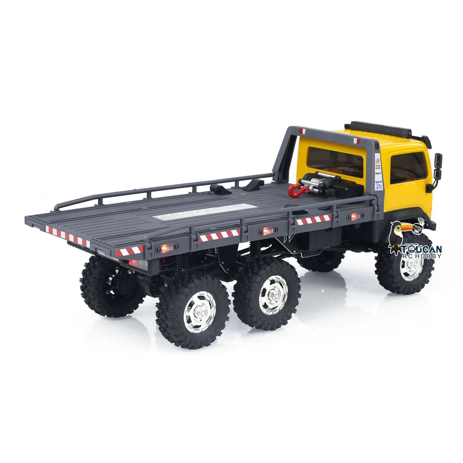 Remolque de cama plana RTR 6WD RC, camión todoterreno sobre orugas, transmisión de 2 velocidades con luces LED CR18P, juguete listo para correr para adultos, 1/18
