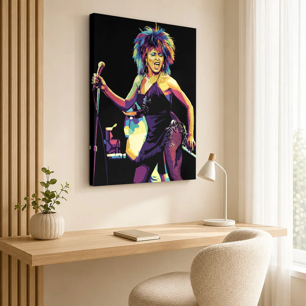 Tina Turner Canvas Poster Personalized Retro Music Wall Paintings Decoration for Studio Bedroom Collectible Ready to Hang Gift