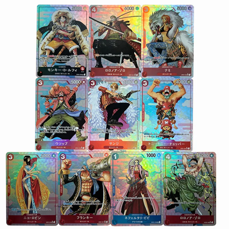 

10pcs/set One Piece Monkey D. Luffy Boa Hancock Nami DIY self-made Color Flash Card Anime Game Collection Card Gift Toy