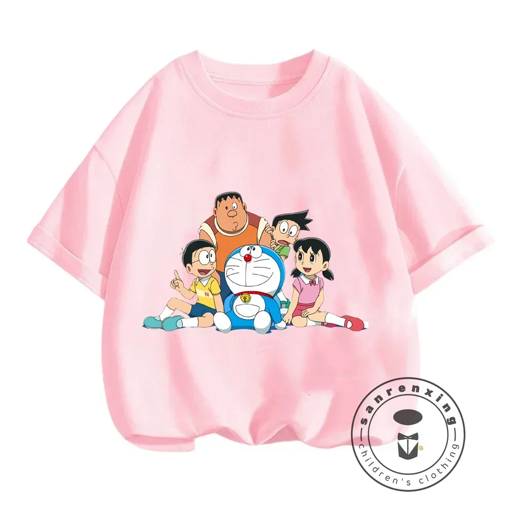 أيام الصيف تصاميم نابضة بالحياة عبقور برقبة دائرية للفتيان والفتيات ، مطبوعات كرتون رائعة ، طراز كاواي عصري ، تي شيرتات هيب هوب للأطفال #4