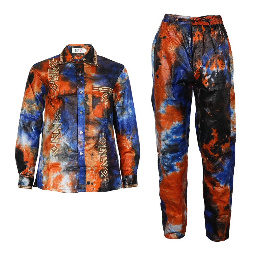 MD Abbigliamento da uomo africano Tradizionale Ankara Africano Dashiki Camicia da uomo Pantaloni Set Ricamo Stampa di moda Bazin Riche Originale