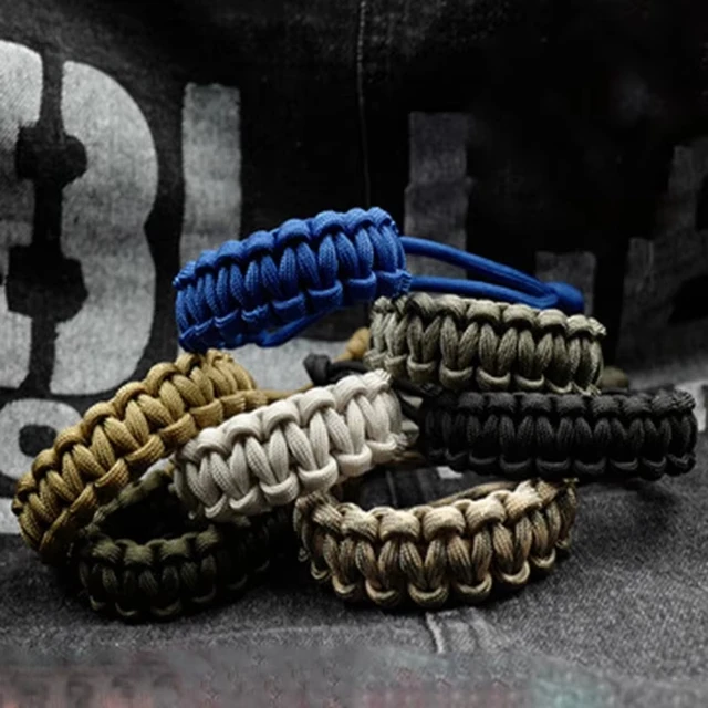 Bransoletka survivalowa z regulacją w 7 kolorach, bransoletka z linki paracord 550, pleciona linka do campingu, wędrówek i akcesoriów outdoorowych.