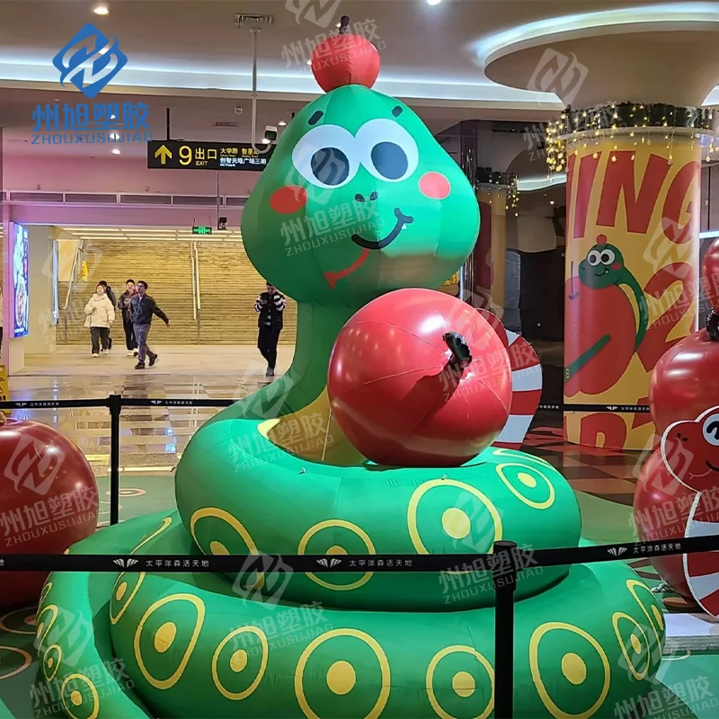 

Green inflatable snake apple snakes cauliflower snake cartoon animal zoo snake year decoration