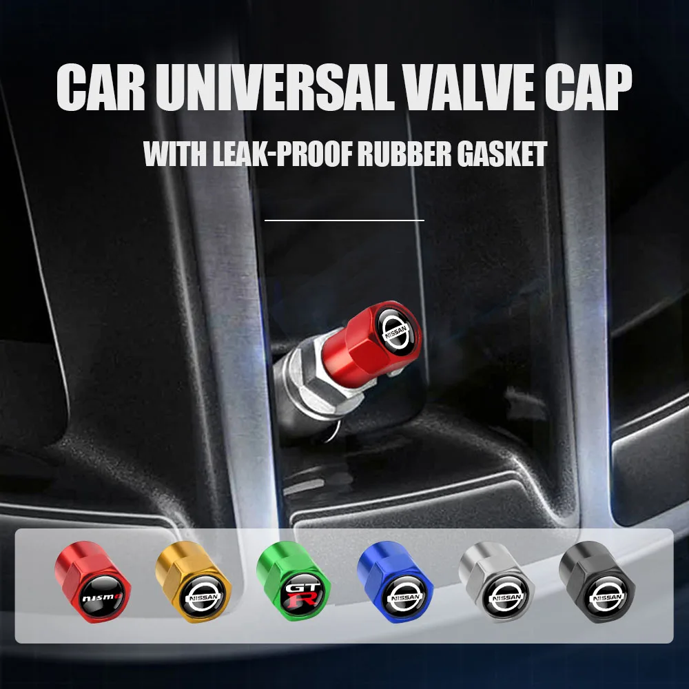 

4PCS 3D Metal Tire Valve Caps Car Tyre Air Stems Cover For Nissan Qashqai Juke Leaf Micra 350Z 370Z Armada Nismo Auto Styling