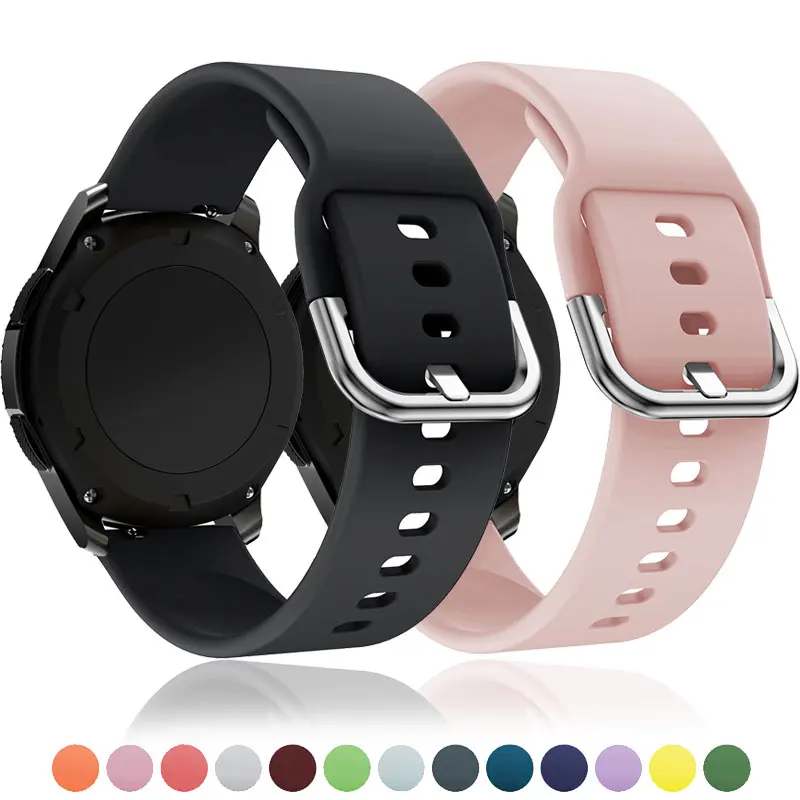 20mm 22mm Silicone Watch Band for Samsung Galaxy Watch 7 6 5 4 3 Strap Active 2 Skin-friendly Smartwatch Bracelets Amazfit GTR