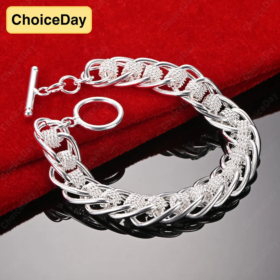 

ChoiceDay 925 Sterling Silver 8 Inch 20cm Exquisite Classic Bracelet Men and Women Wedding Party Gift Accessories