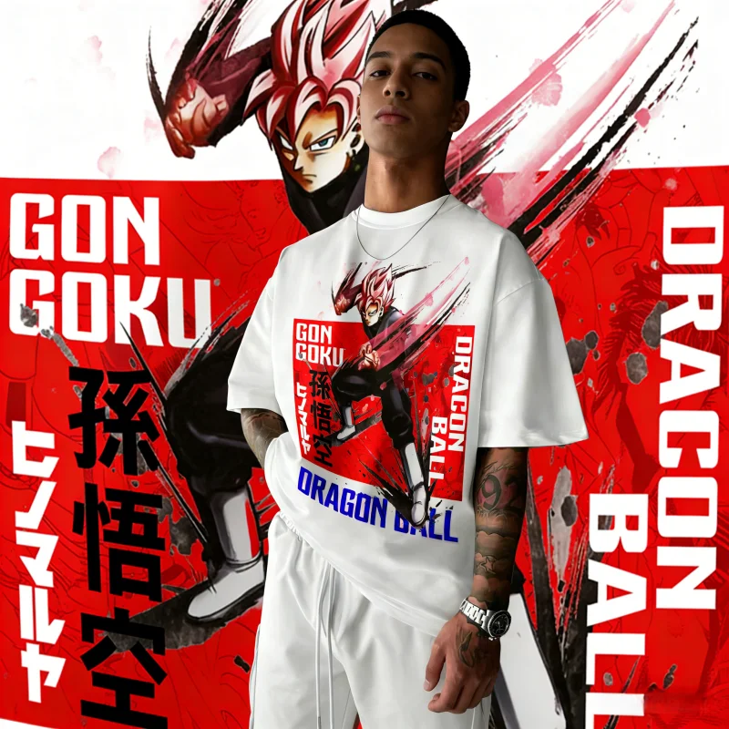 

2026 New Summer Dragon Ball 40th Anniversary Wukong 100% Cotton Anime Printed T-shirt Extra Size Casual Streetwear Unisex Y2k