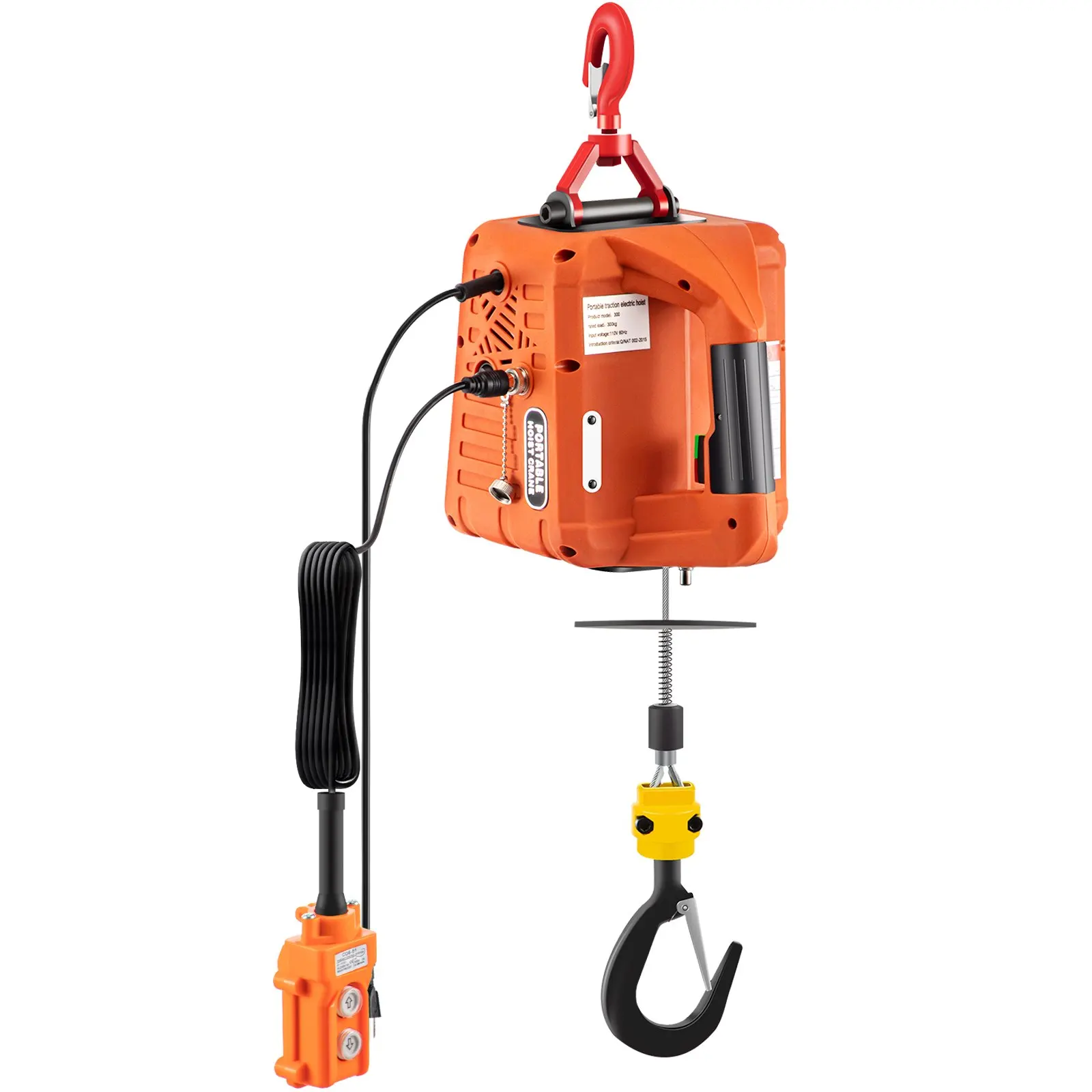 3-in-1 Electric Hoist Winch, 1100lbs Portable Electric Winch, 1500W 110V Power Winch Crane, 25ft Lifting Height,Wire And