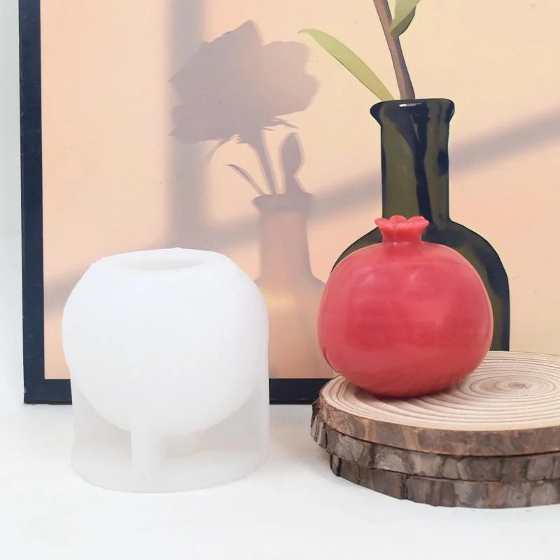 Creative Pomegranate Candle Silicone Mold DIY Handmade Gypsum Carving Art Aromatherapy Home Decor Ornament Making Gift