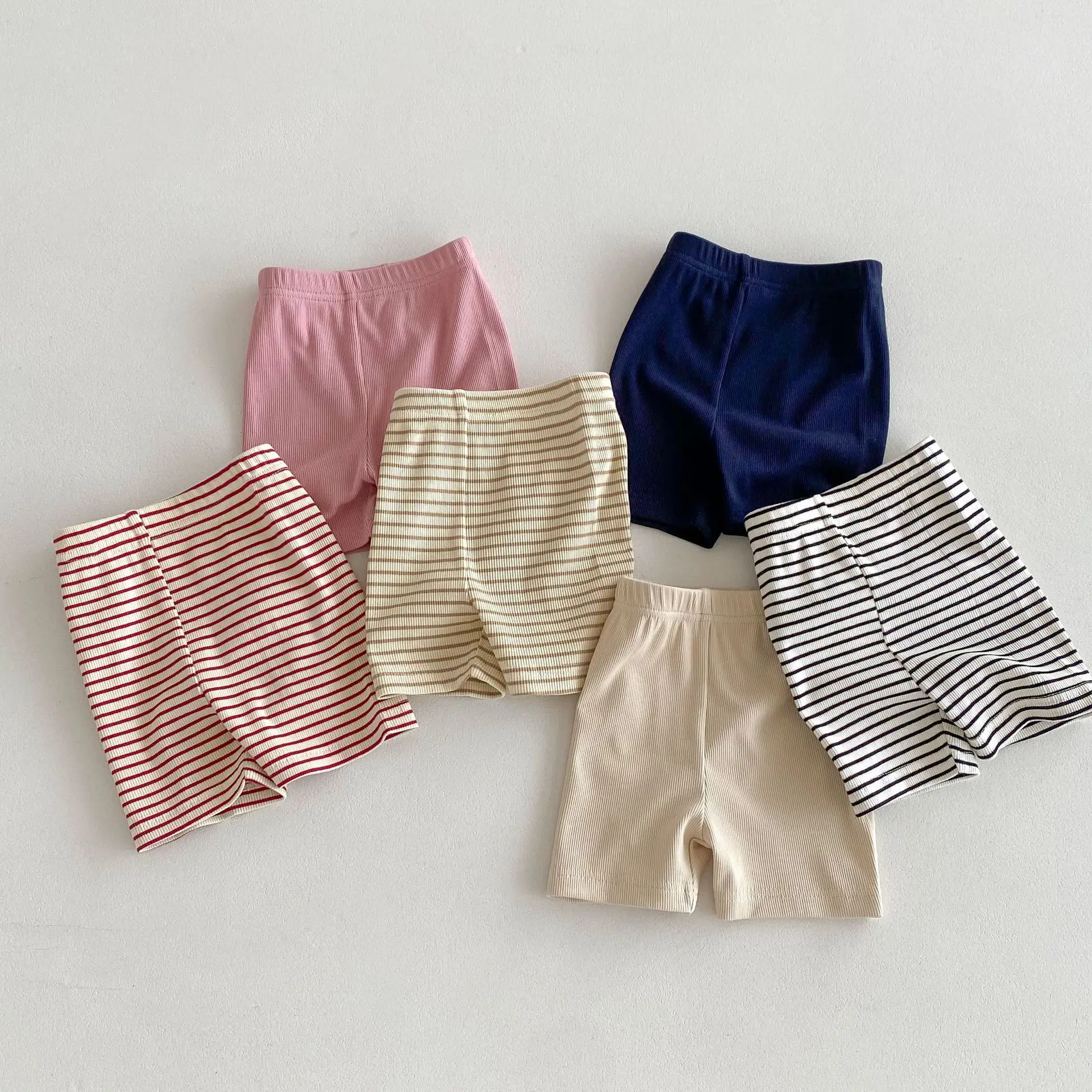 

Newborn Baby Solid Shorts Stripe Short Pants Kids Boys Comfortable Soft Cotton Casual Clothes Girl Infant Toddler Safety Pants