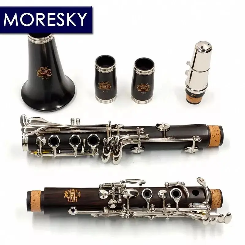 MORESKY Ebony Clarinet Bb 17 Key Silver plated copper Grenadilla Klarinet M110