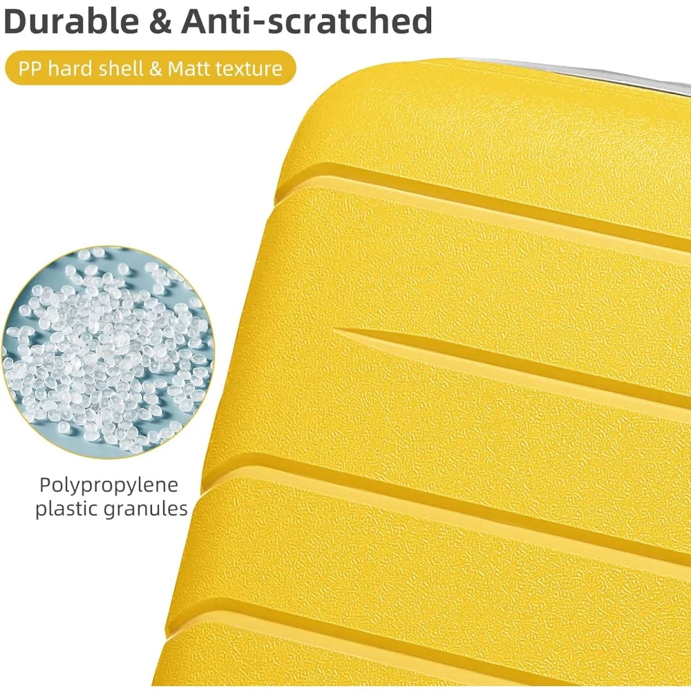 Women's 3-Piece Hard Shell Carry-On Luggage Set, 20 Inch Airline Approved Spinner Suitcase, 22x14x9 Inches with Long Tail Keywor