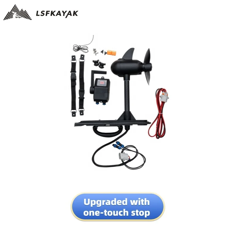 LSF New 55lbs or 65lbs Brushless Hybrid Engine Powerful Electric Trolling Motor with One-touch Stop  for Pedal Kayak