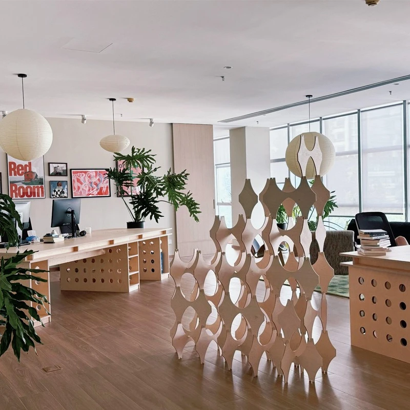 Modern birch ocean board large office computer desk workstation table hole board supervisor table with host box