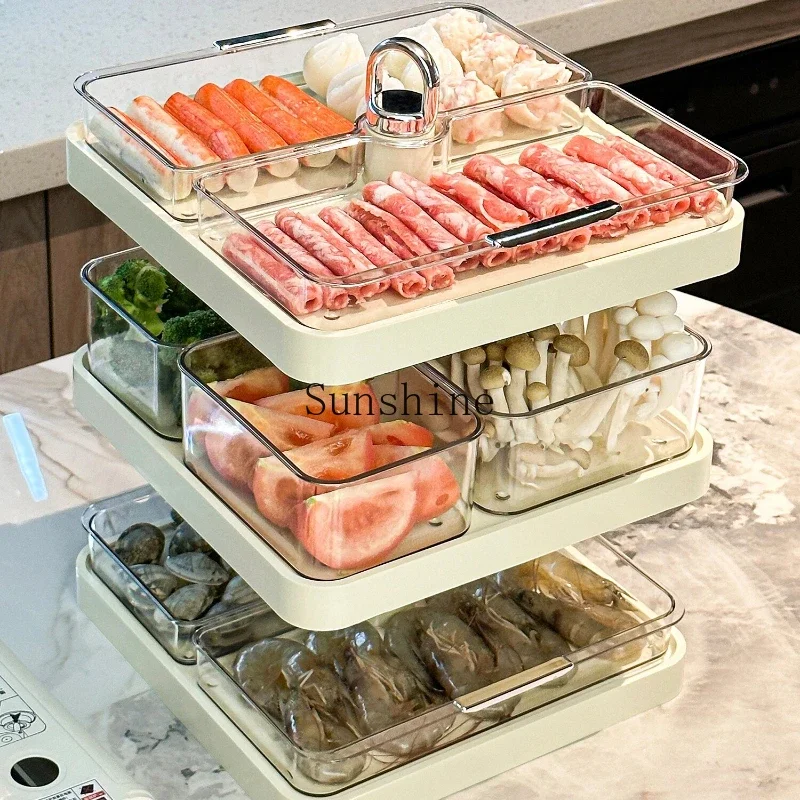 Household Multifunctional Storage Rack Rotatable Dim Sum Candy Plate High-end