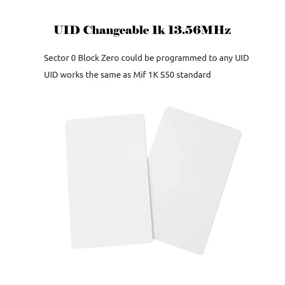 Keyfobs inteligentes mutáveis, cartão UID, 13,56 MHz, bloco 0 setor, cartões IC, tags chave, controle de acesso, 1K S50, 10pcs