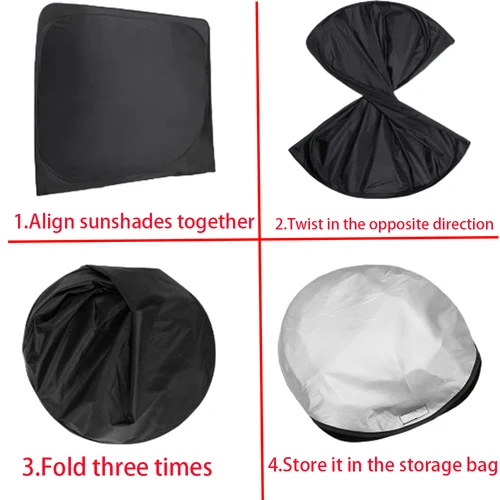 Imagen 2 del producto Protector de sombrilla plegable, parasol de doble capa personalizado para Toyota FJ Cruiser Sport Utility 2007-2014, visera de parabrisas delantero