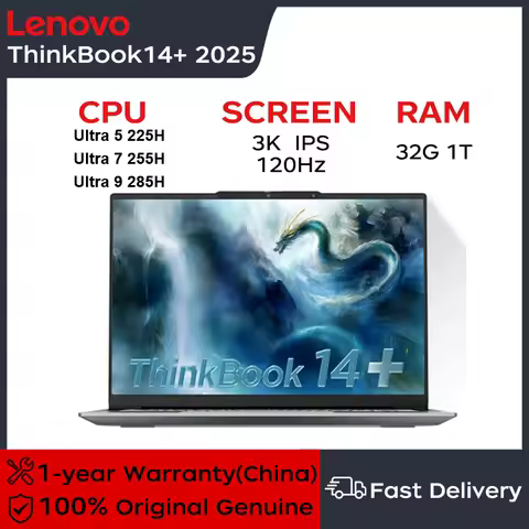 Lenovo Laptop Thinkbook 14+ 2025 Intel Evo 14.5" 3K 120Hz Ultra5 225H/Ultra7 255H/Ultra9 285H 32GB LPDDR5x 1TB SSD Notebook PC