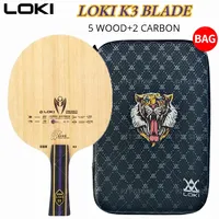 Original LOKI Kirin K3 Table Tennis Blade 5 Wood 2 Carbon Ping Pong Paddle Beginner Training Ping Pong Racket OFF+ with Loki Bag