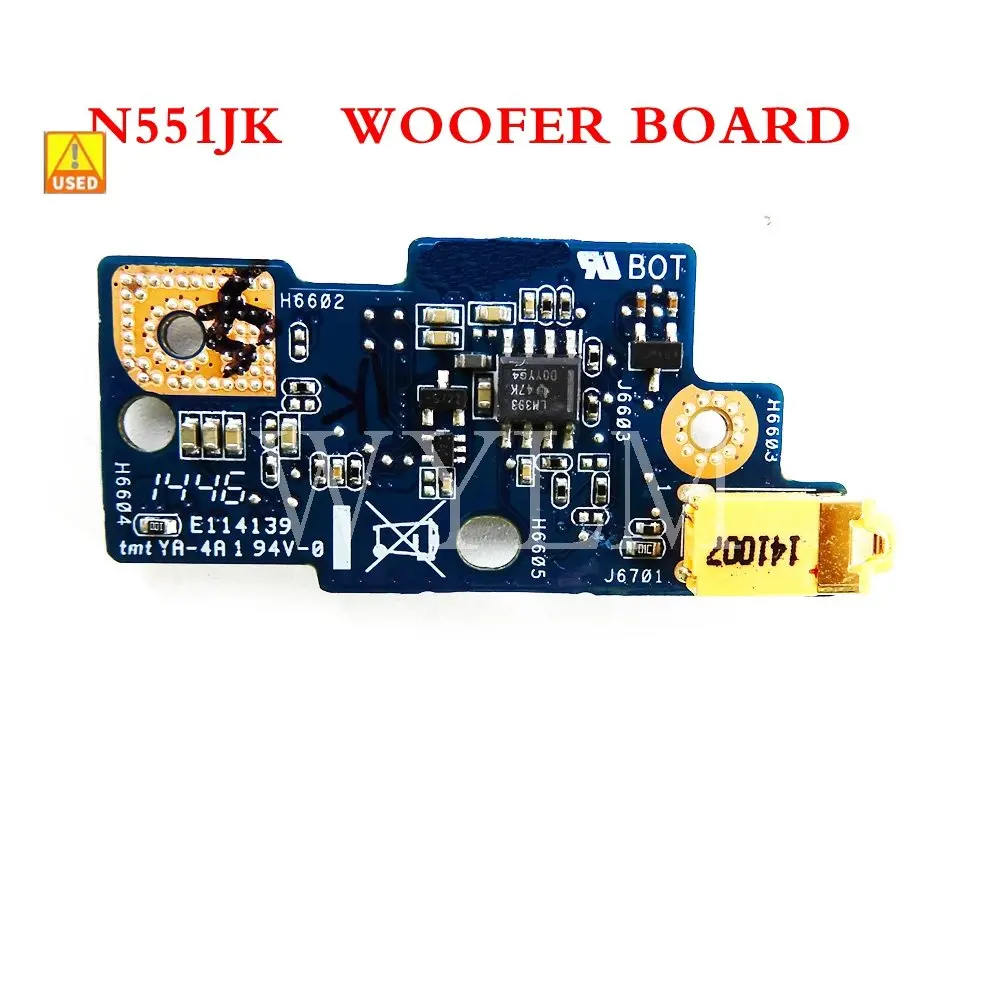 Used N551JK WOOFER BOARD For Asus N551J N551JK N551JM N551JX N551JW G551JW G551JM G551JX AUDIO board N551JK WOOFER_BOARD