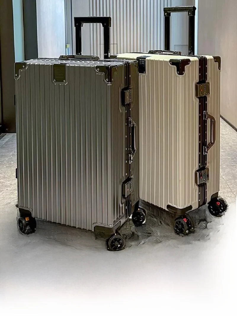 大容量アルミフレーム荷物スーツケース旅行用ファッショナブルなトレンディなポリエステルインナー素材ロックバックル閉鎖