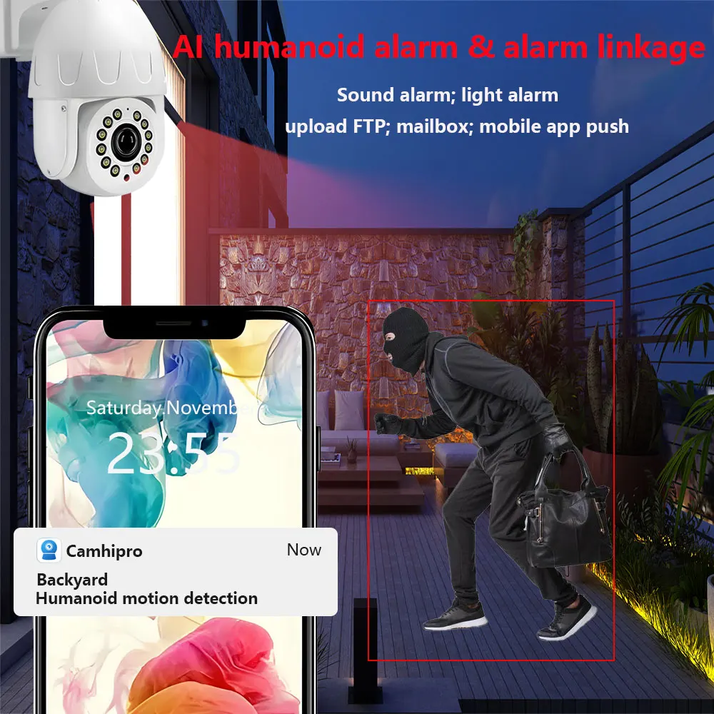 3G 4G SIM Surveillance IP Camera 5MP Wireless Security Wifi PTZ Dome 20X Zoom CCTV POE Two Way Audio Human Tracking IR/Color LED