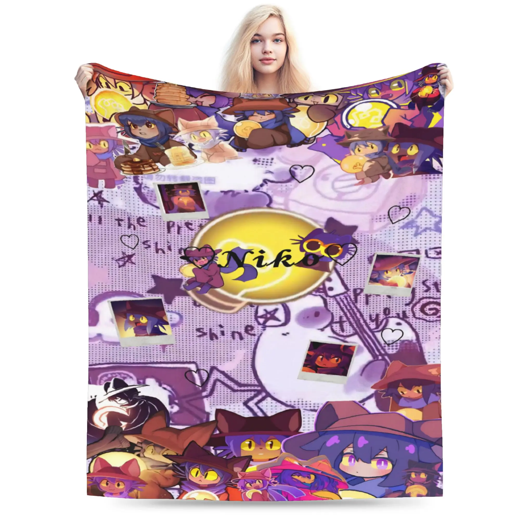 OneShots Niko Throw Blanket for Couch  Fuzzy Soft Plush Blanket 50x60 Inch Multiple Sizes Bedspread for All Seasons